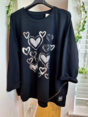 New multi Heart Glitter Sweatshirt