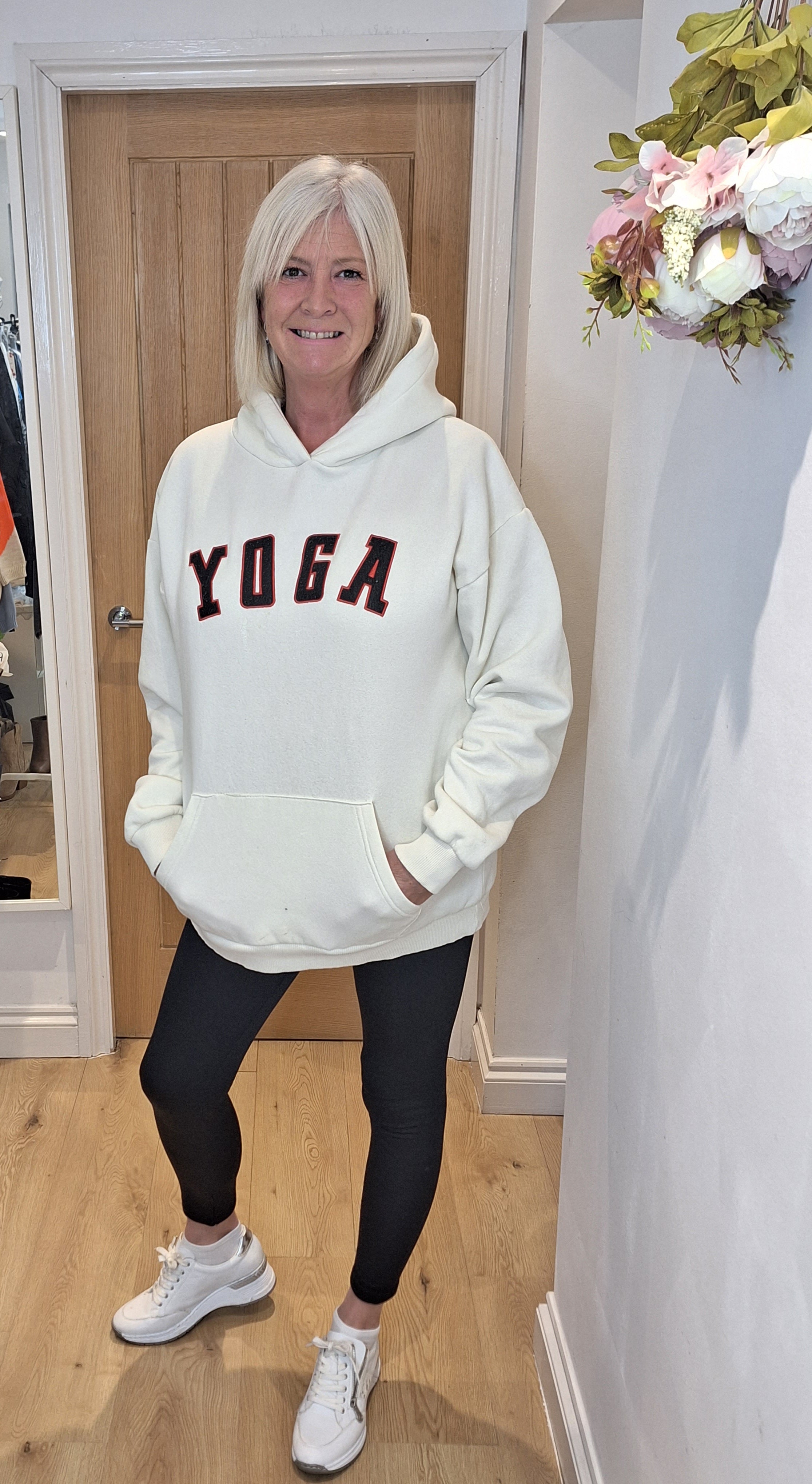 New Cream Yoga Hoodie 2 Sizes Special Price