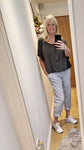 Set Larger Grey Sleeve Top and Grey Magic Trousers