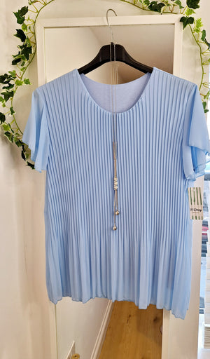 New Spring Pleat Blouse and Necklace