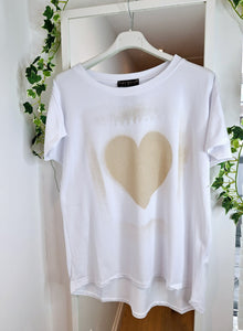Premium Glitter Heart T Shirt