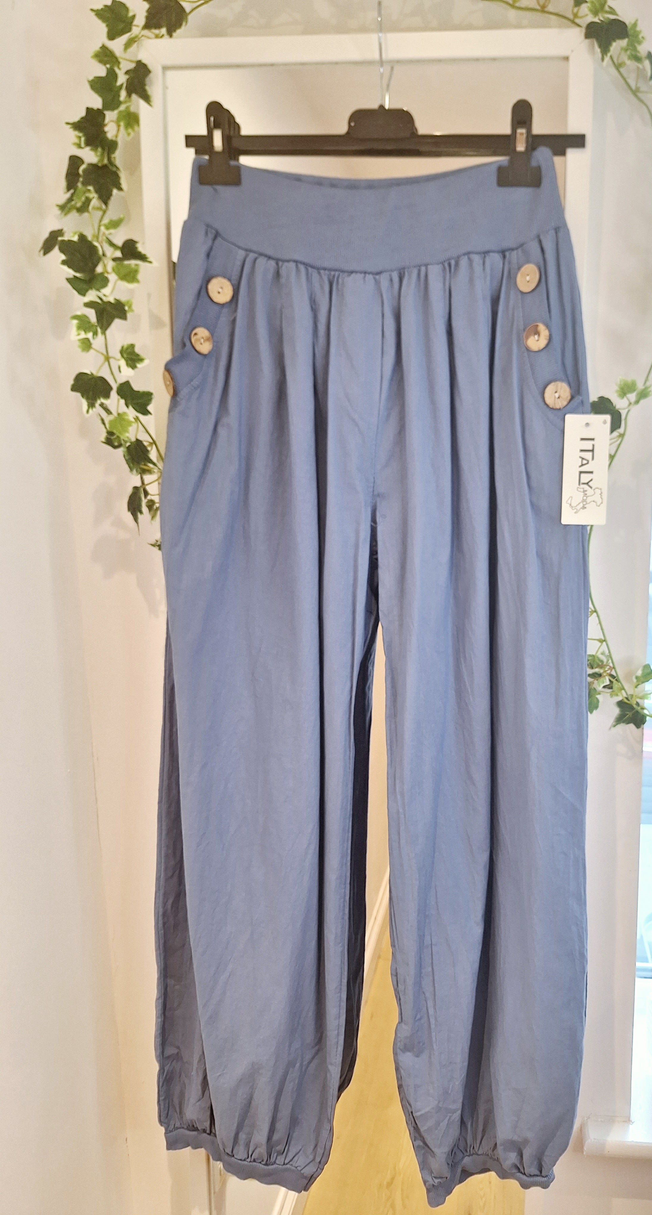 New Button Trousers White, Black, Stone, Blue, Khaki