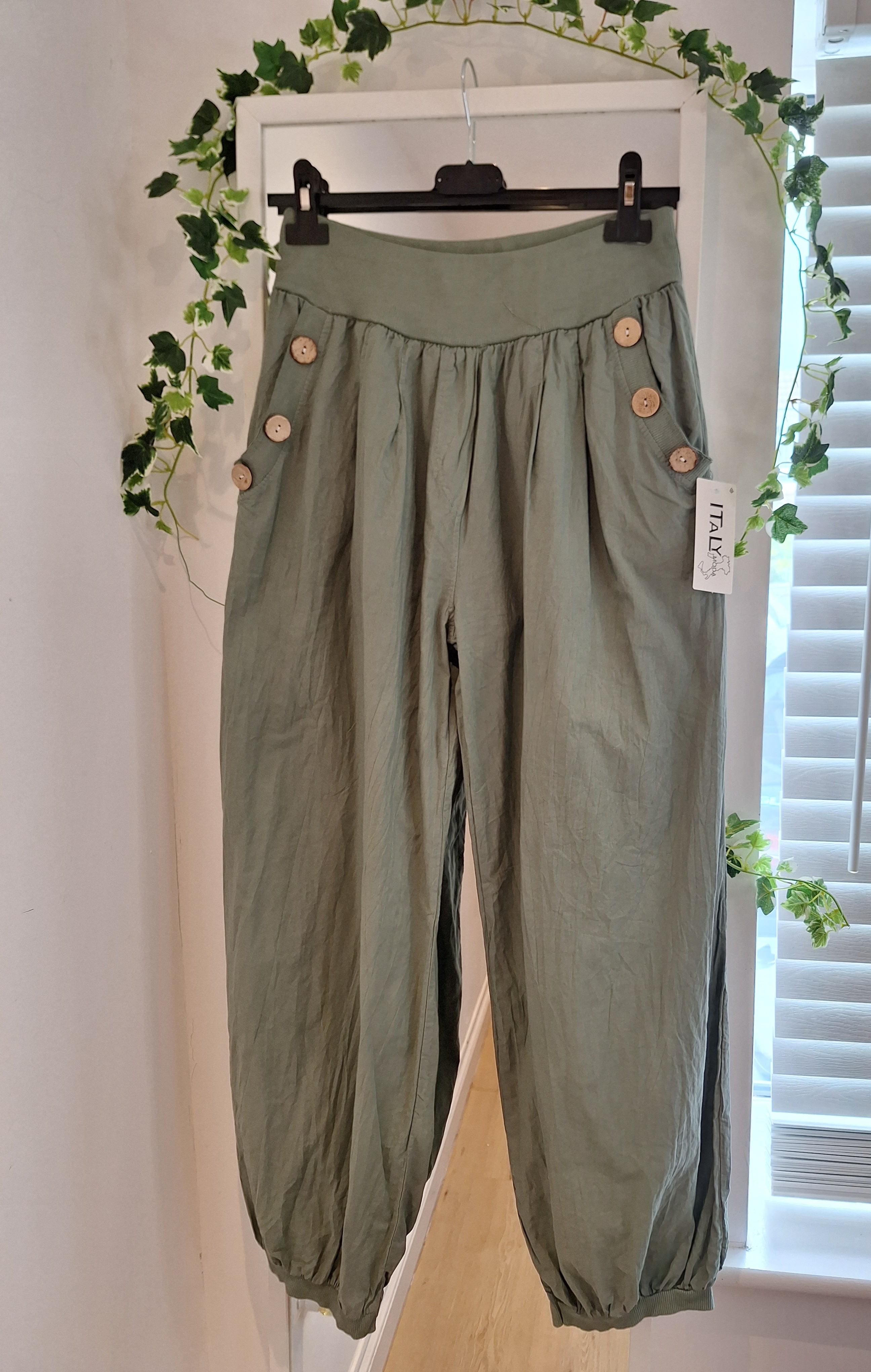 New Button Trousers White, Black, Stone, Blue, Khaki