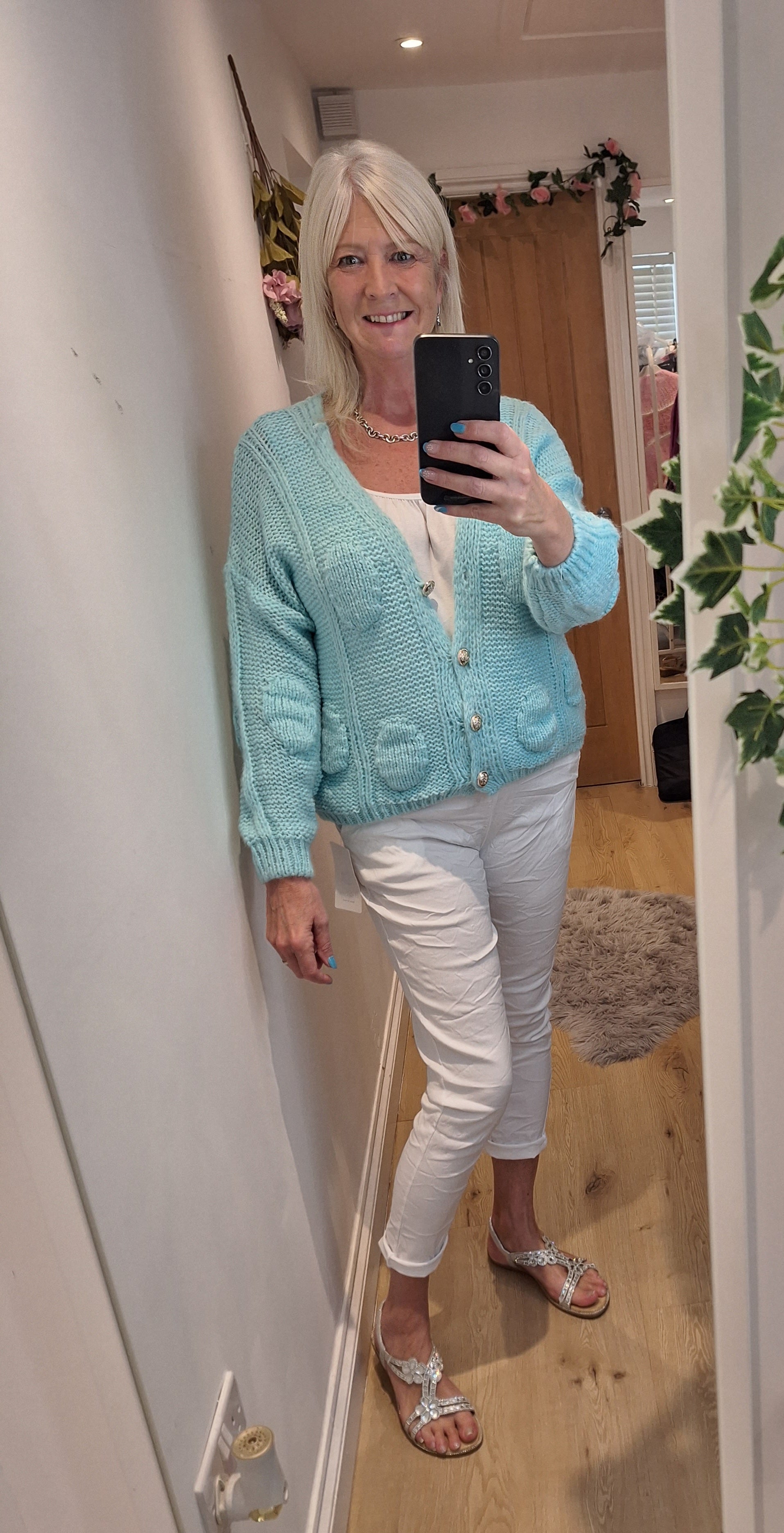 New Mint Green Fluffy Cardigan