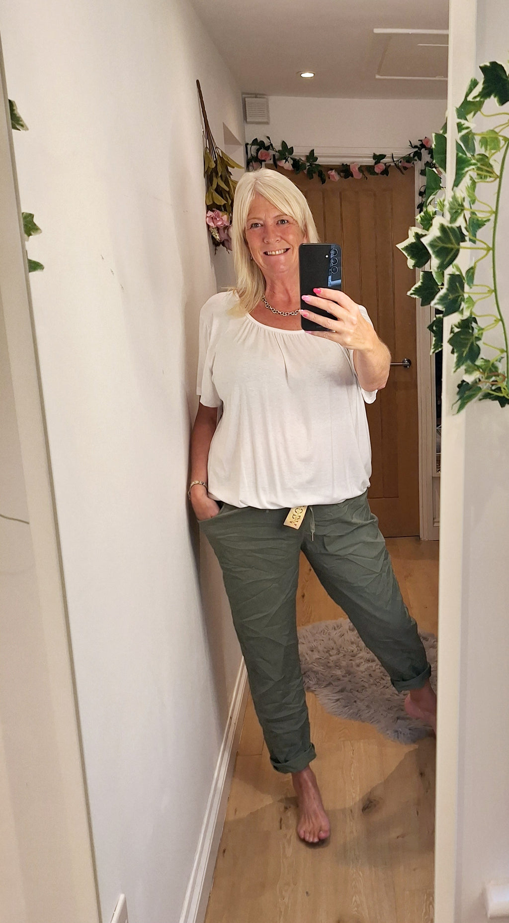 Khaki Regular and Larger Magic Trousers