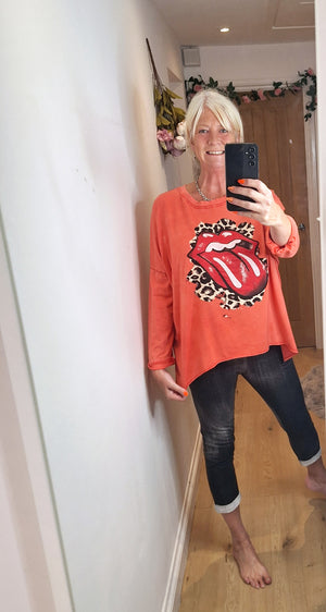 New Vintage Lips Brushed Cotton Sweatshirt intro price