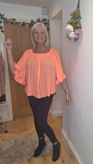 New Peach Bardot Top intro price