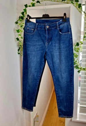 New Size 14 Crystal Bow Back Stretch Jeans