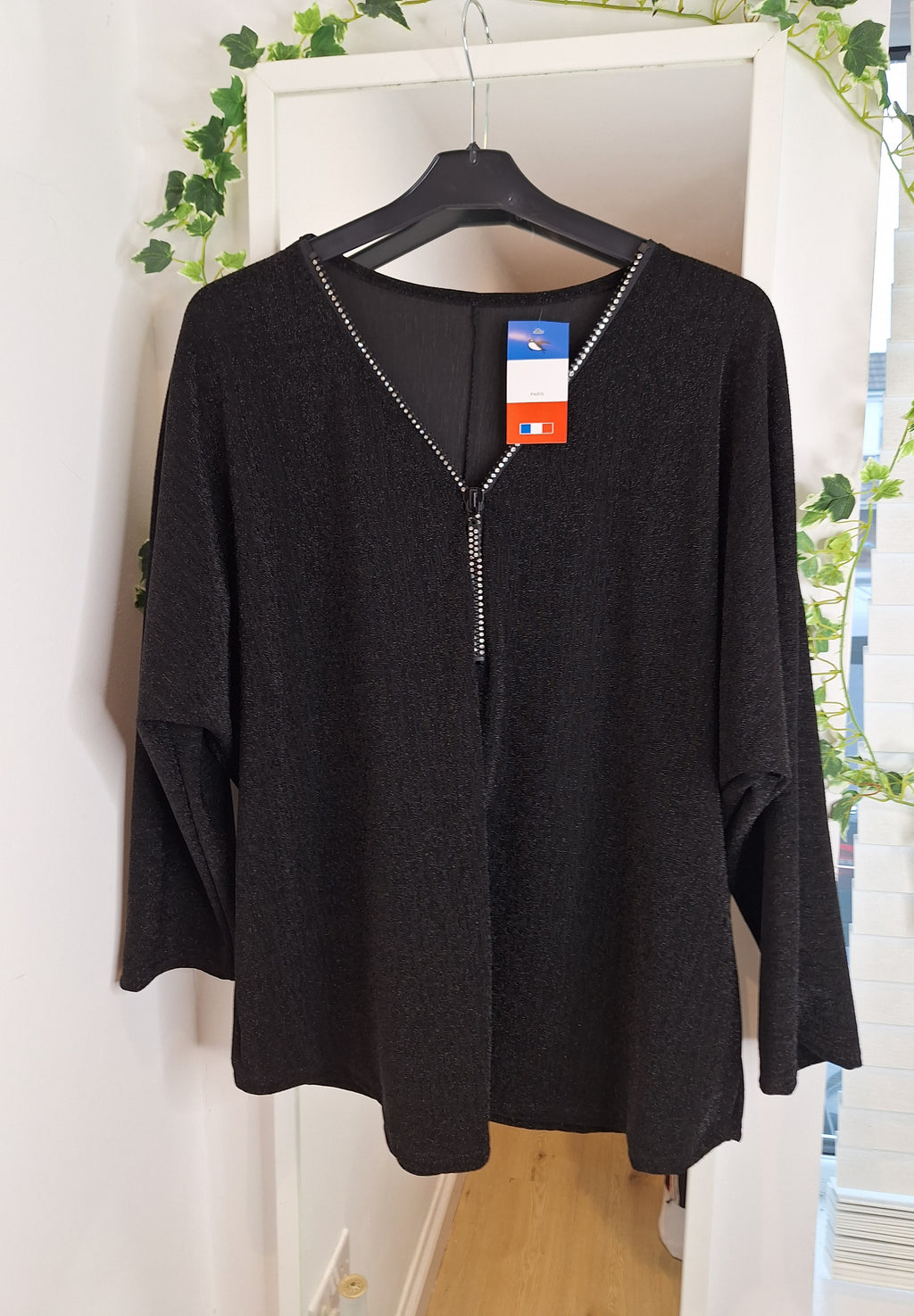 New Sheen Zip Blouse