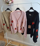 New Strawberry Chunky Knit Cardigan