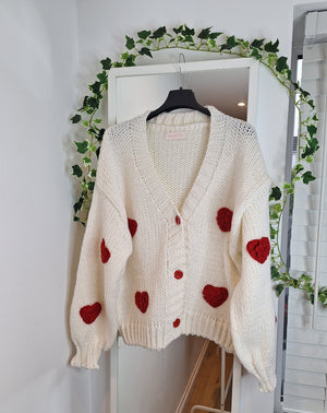 New Heart Chunky Knit Cardigan