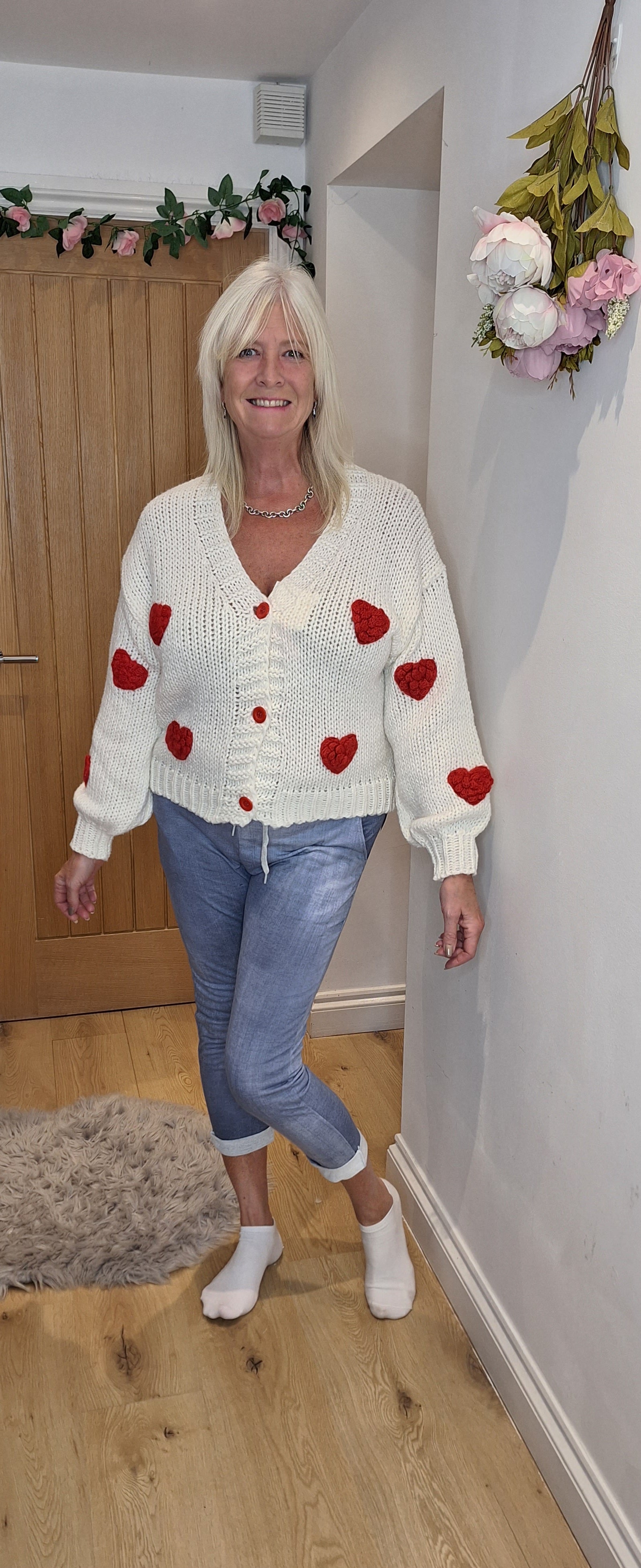 New Heart Chunky Knit Cardigan