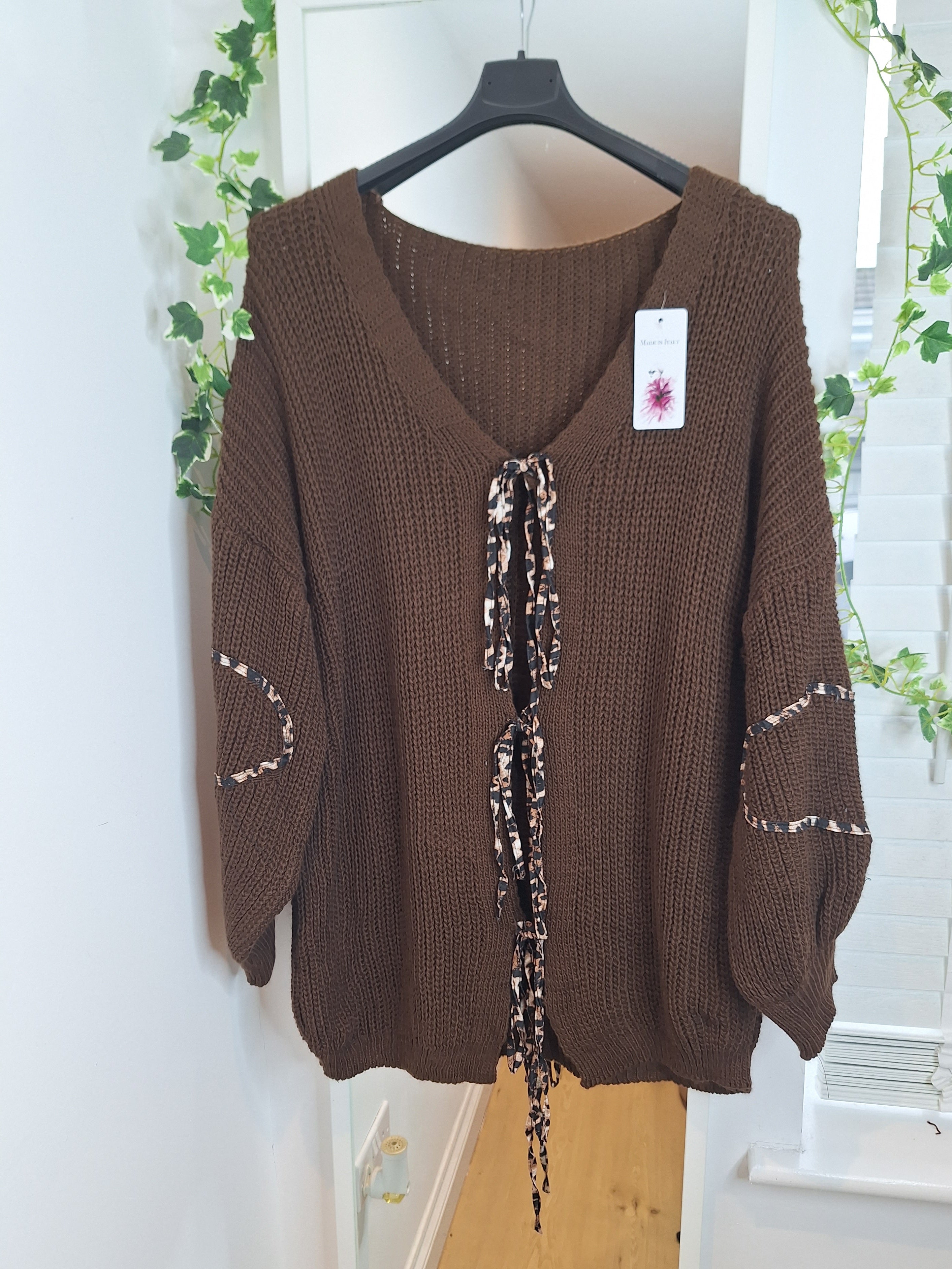 New Chocolate Brown Love Heart Cardigan