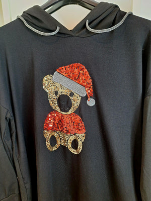 New Sequin Teddy Hoodie