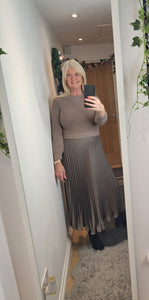 New Mink Brown Lux Jumper Dress intro price