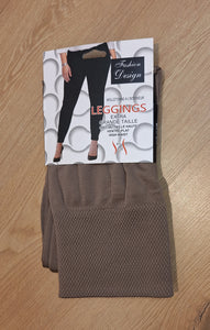 Larger Satine Mocha Fleece Leggings