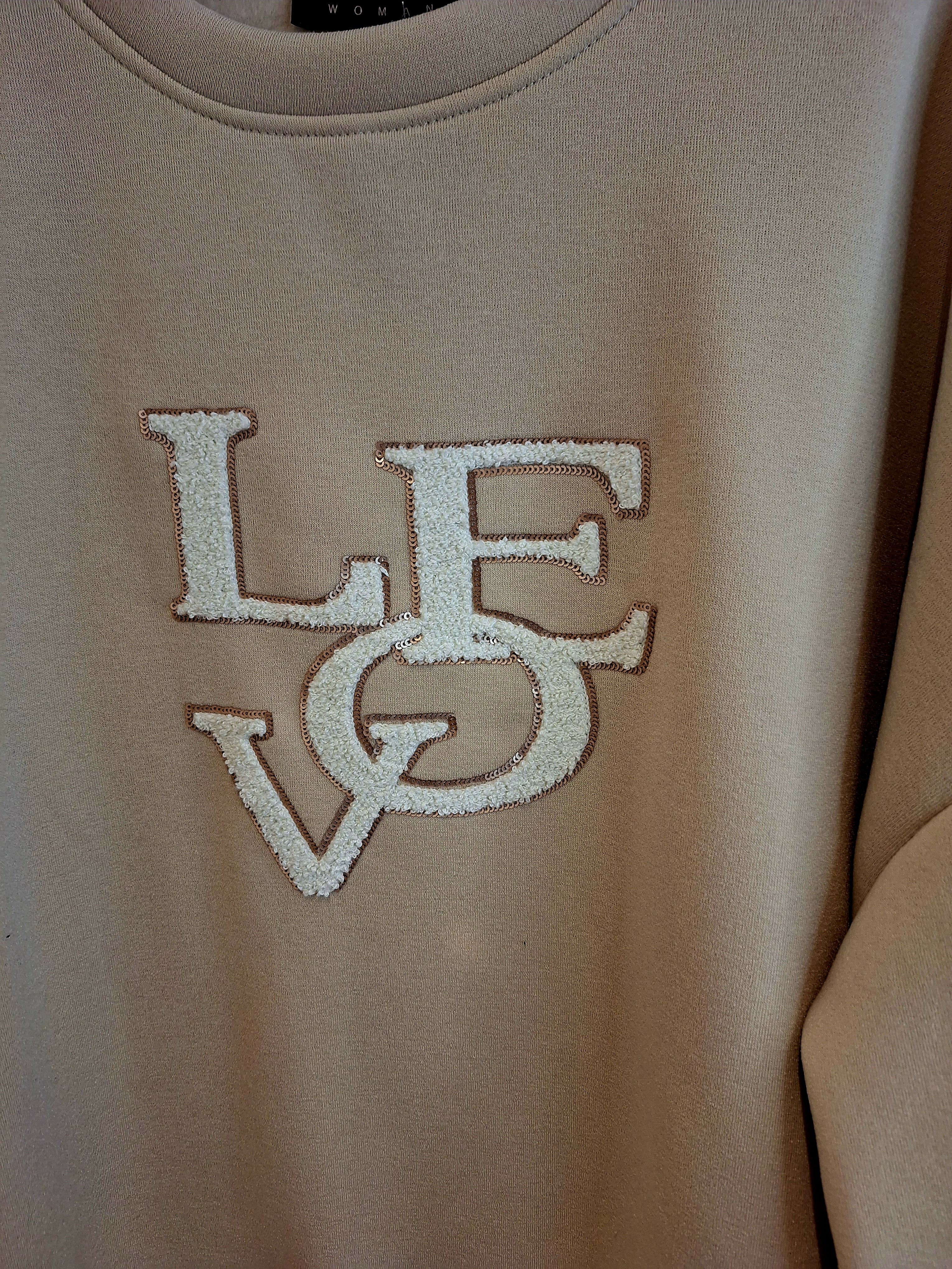 New Oversize Love Sweatshirt Oatmeal