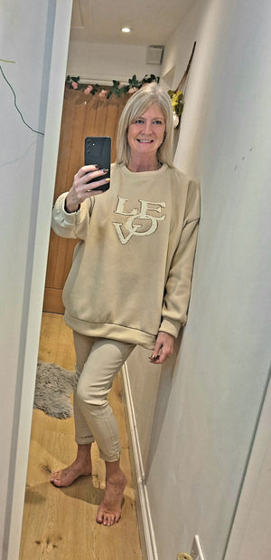 New Oversize Love Sweatshirt Oatmeal