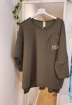 New Crystal Heart Lux Top khaki green