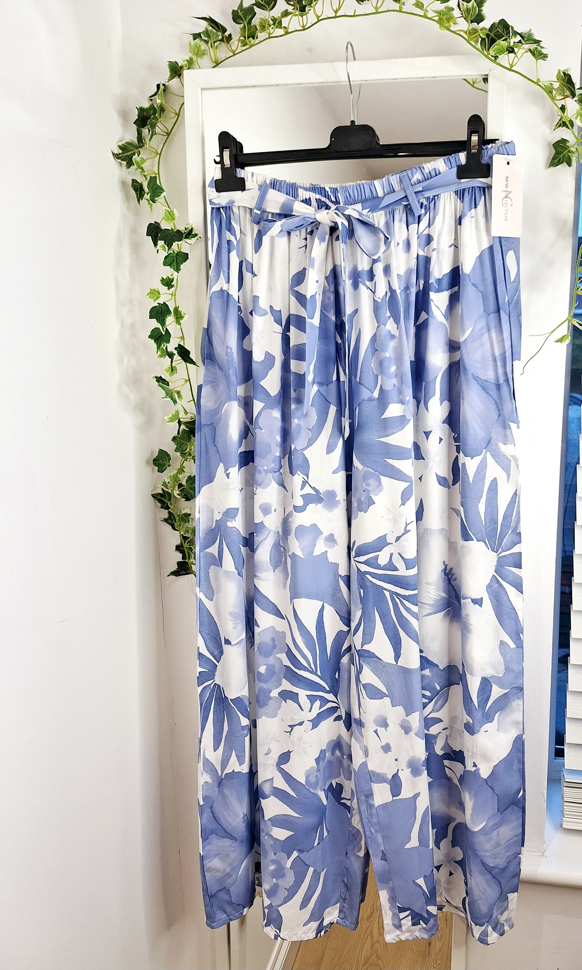 Plus Size Floral Palazzo Trousers