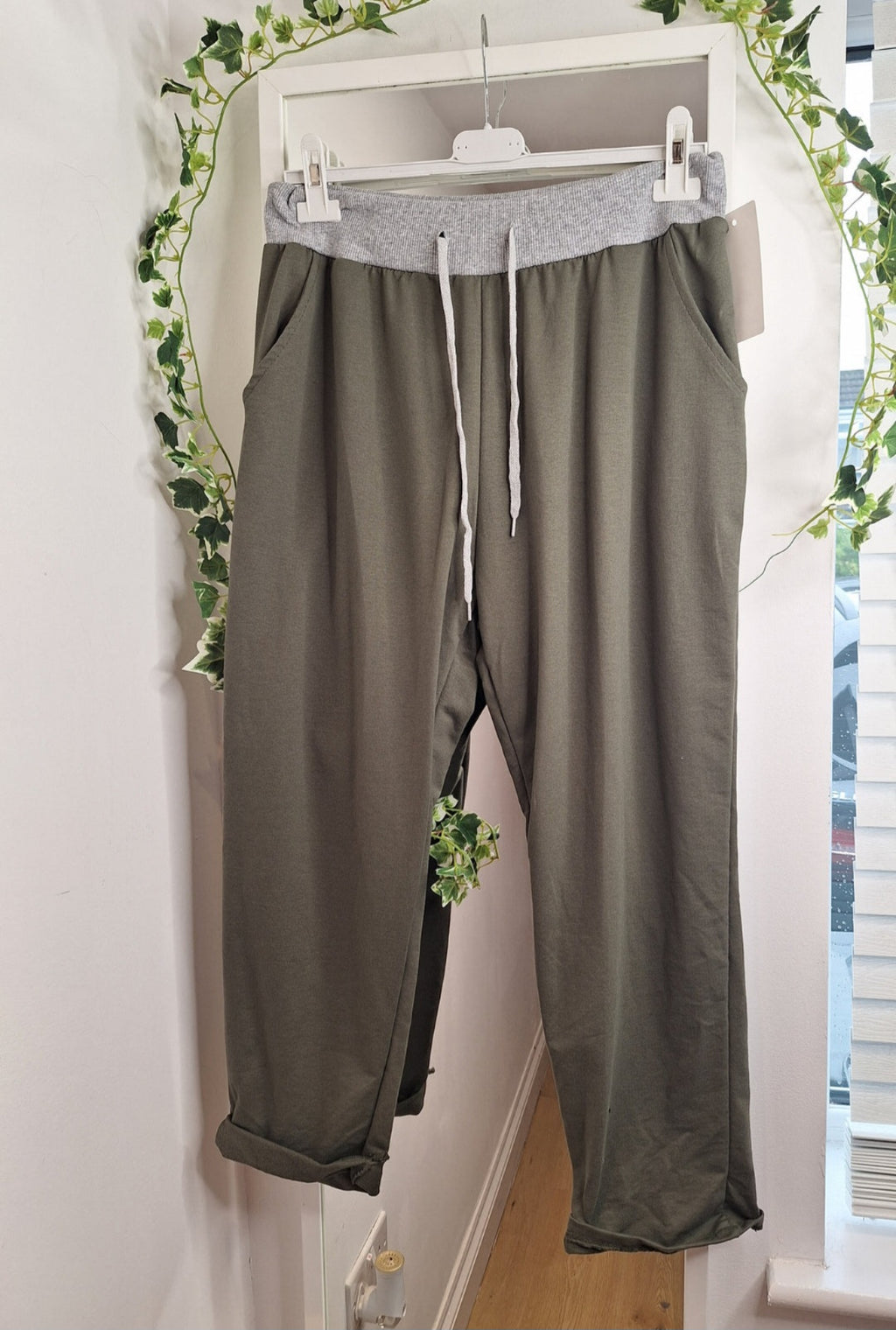 Regular Khaki Joggers and Vest Top