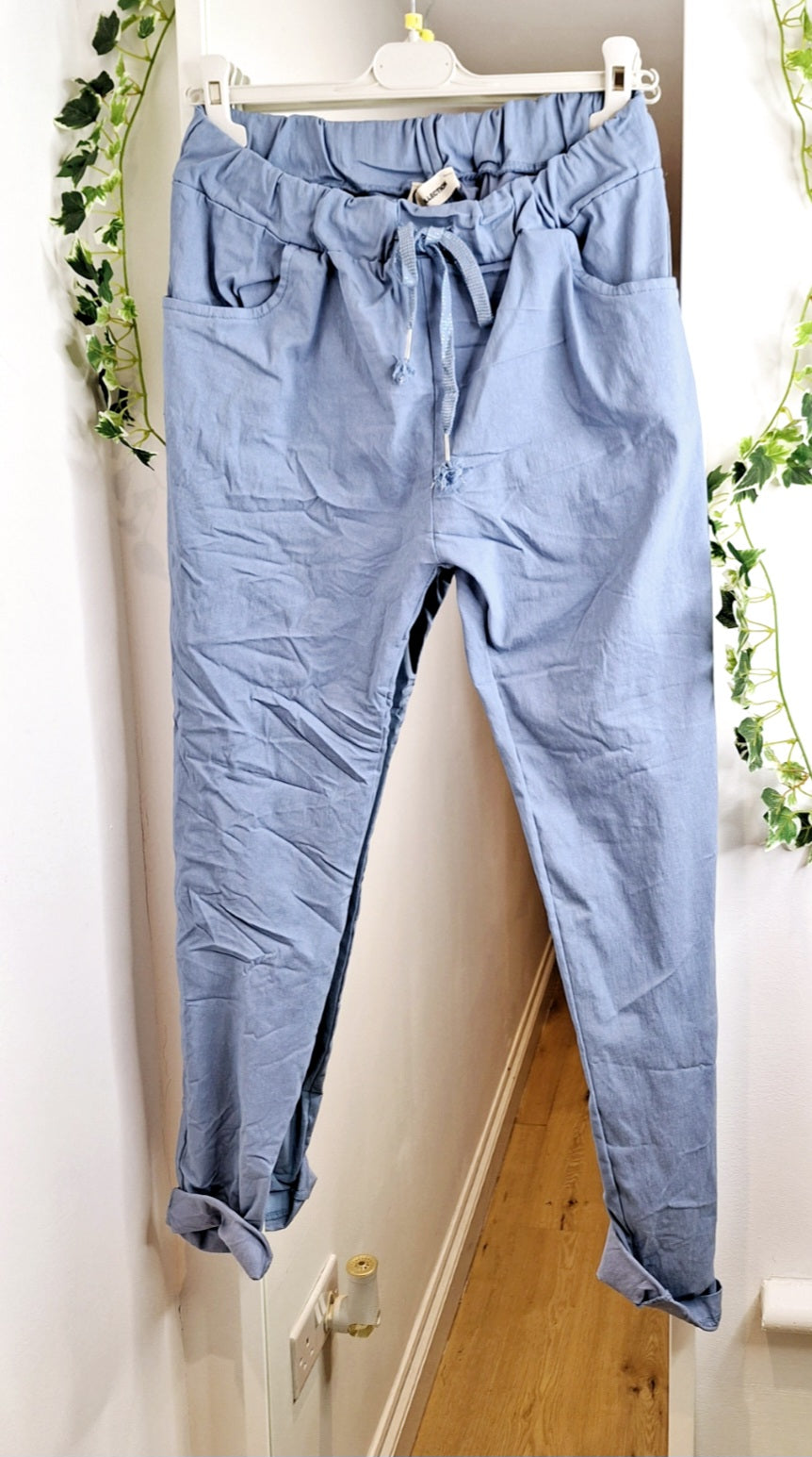 New Triple Star Soft Knit White and Blue Magic Trousers