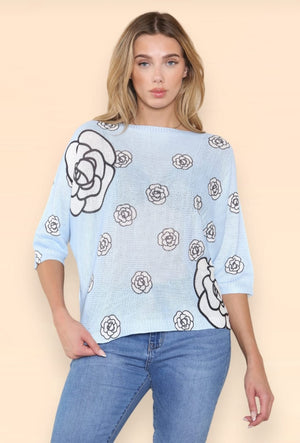 New Rose Batwing Soft Knit