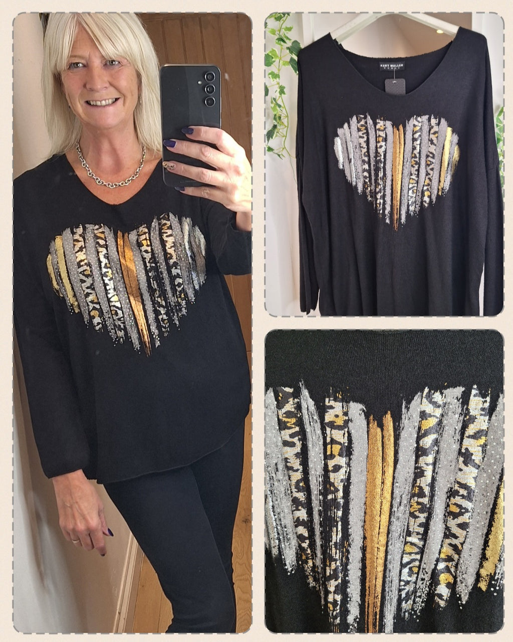 New Foil Heart Soft Knit