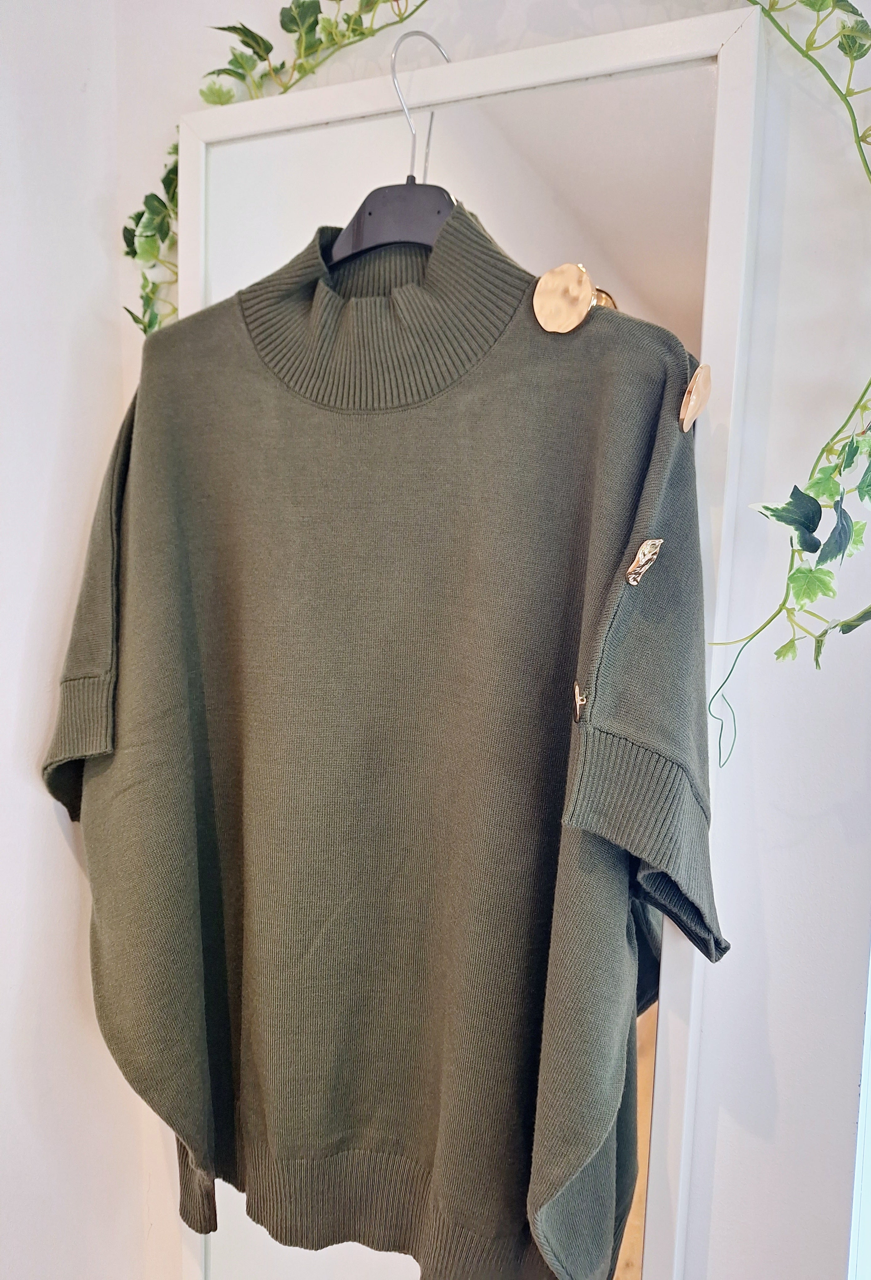 New Luxor Gold detail Soft Knit khaki green intro price Katie