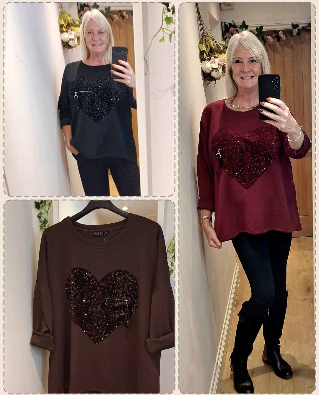 New Sequin Heart Sweatshirt