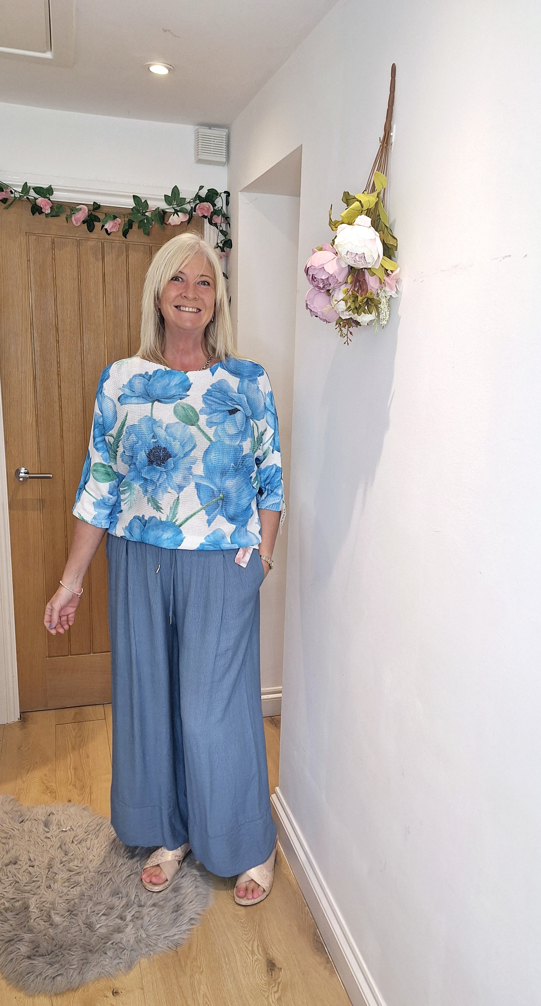 New Pansy Fine Knit Blue or Lemon