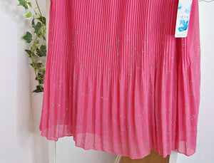 New Candy Pink Sequin Pleat Top