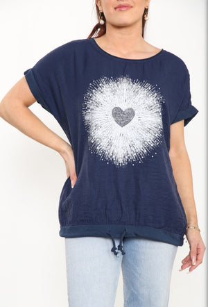 New Starburst Sparkle Top Pink or Navy
