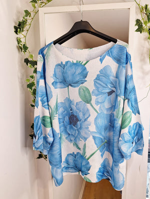 New Pansy Fine Knit Blue or Lemon