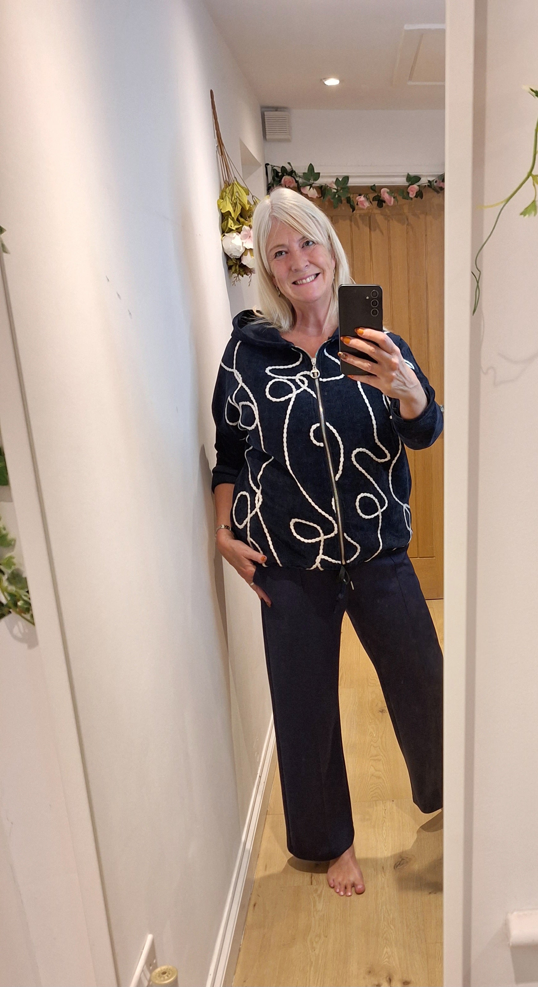 New Swirl Navy soft Cord jacket