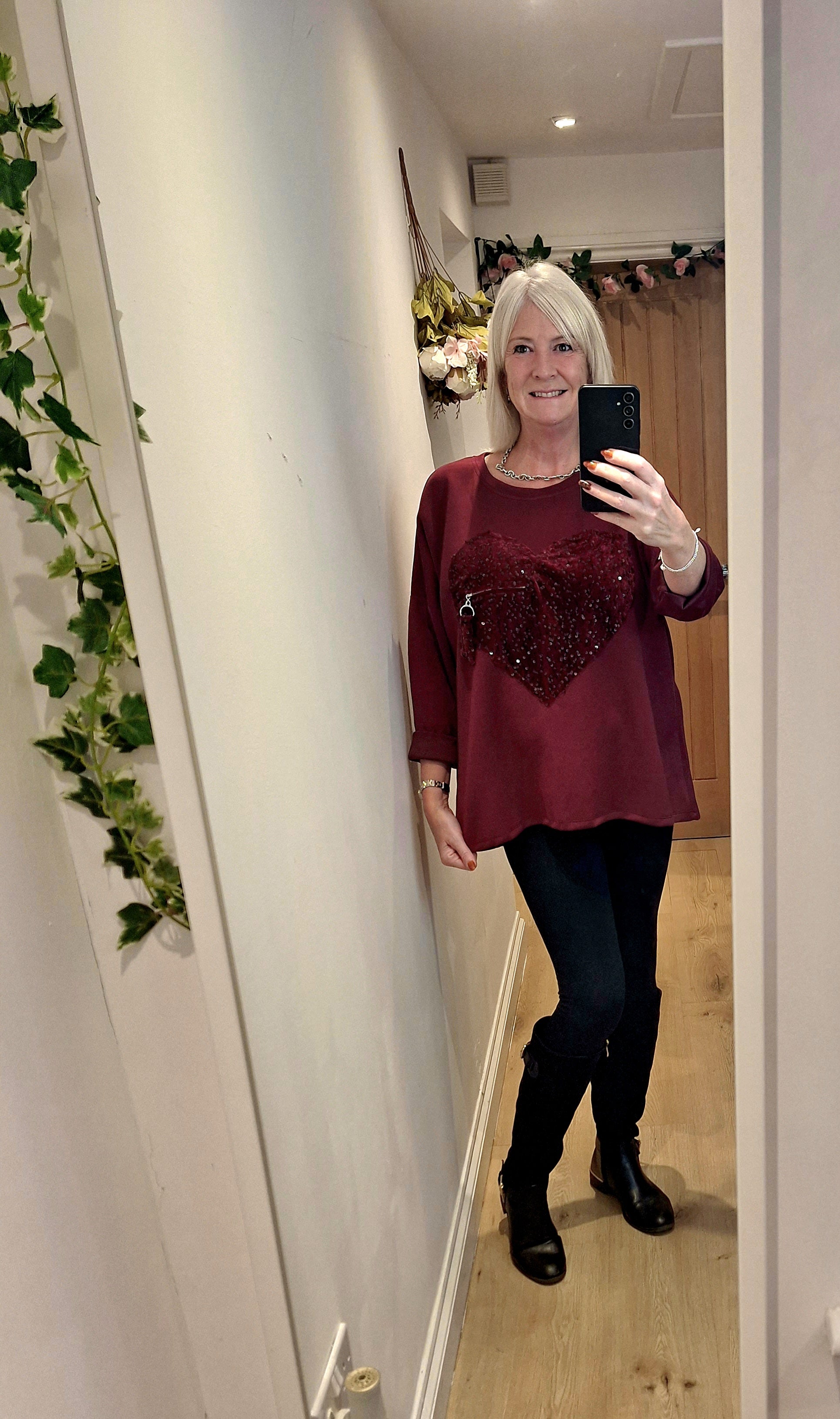 New Sequin Heart Sweatshirt