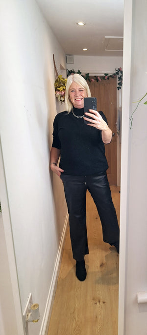 New Vegan Leather Look Trousers
