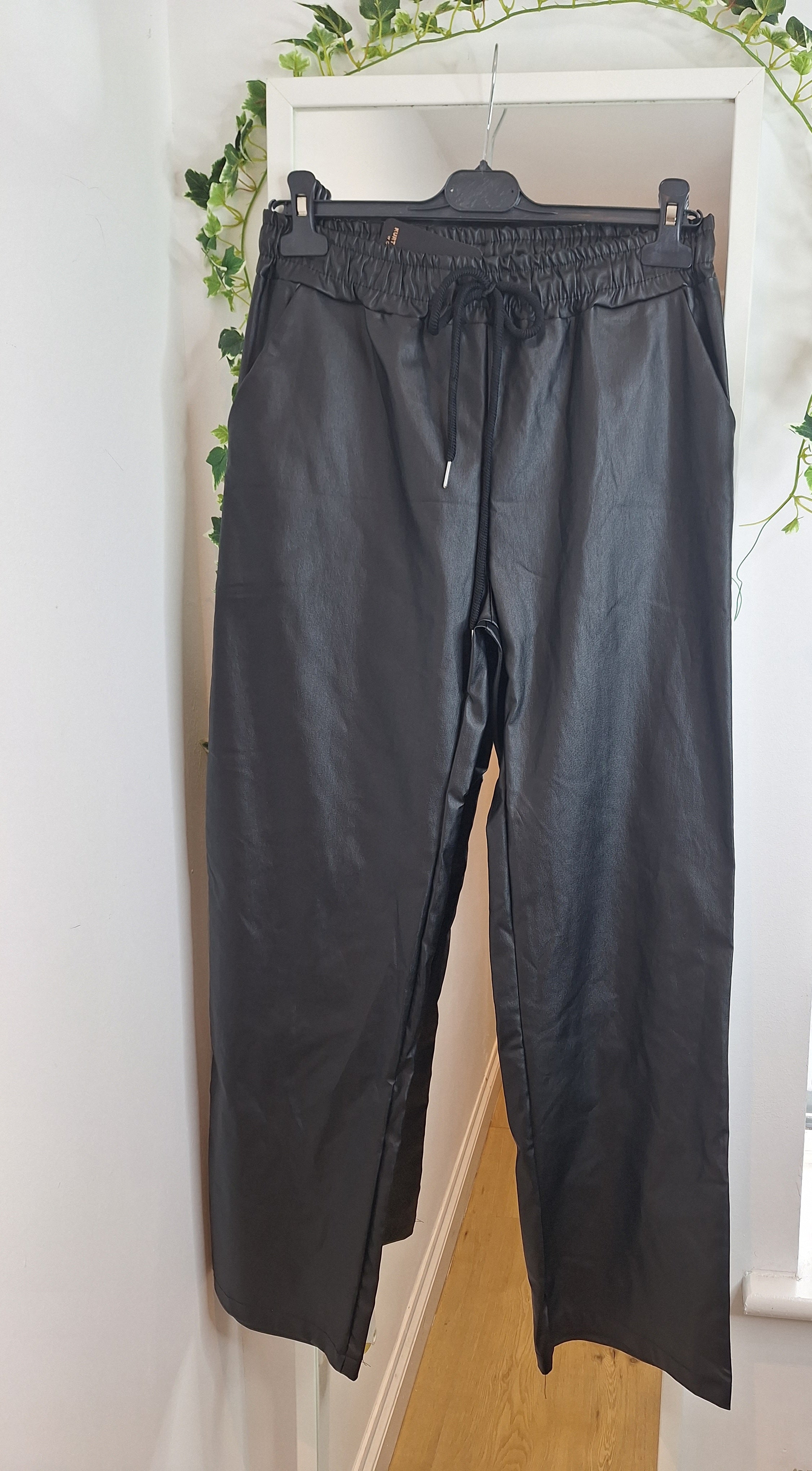 New Vegan Leather Look Trousers