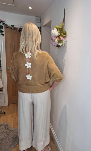 New Daisy Back Fine Knit Copper Gold or Black