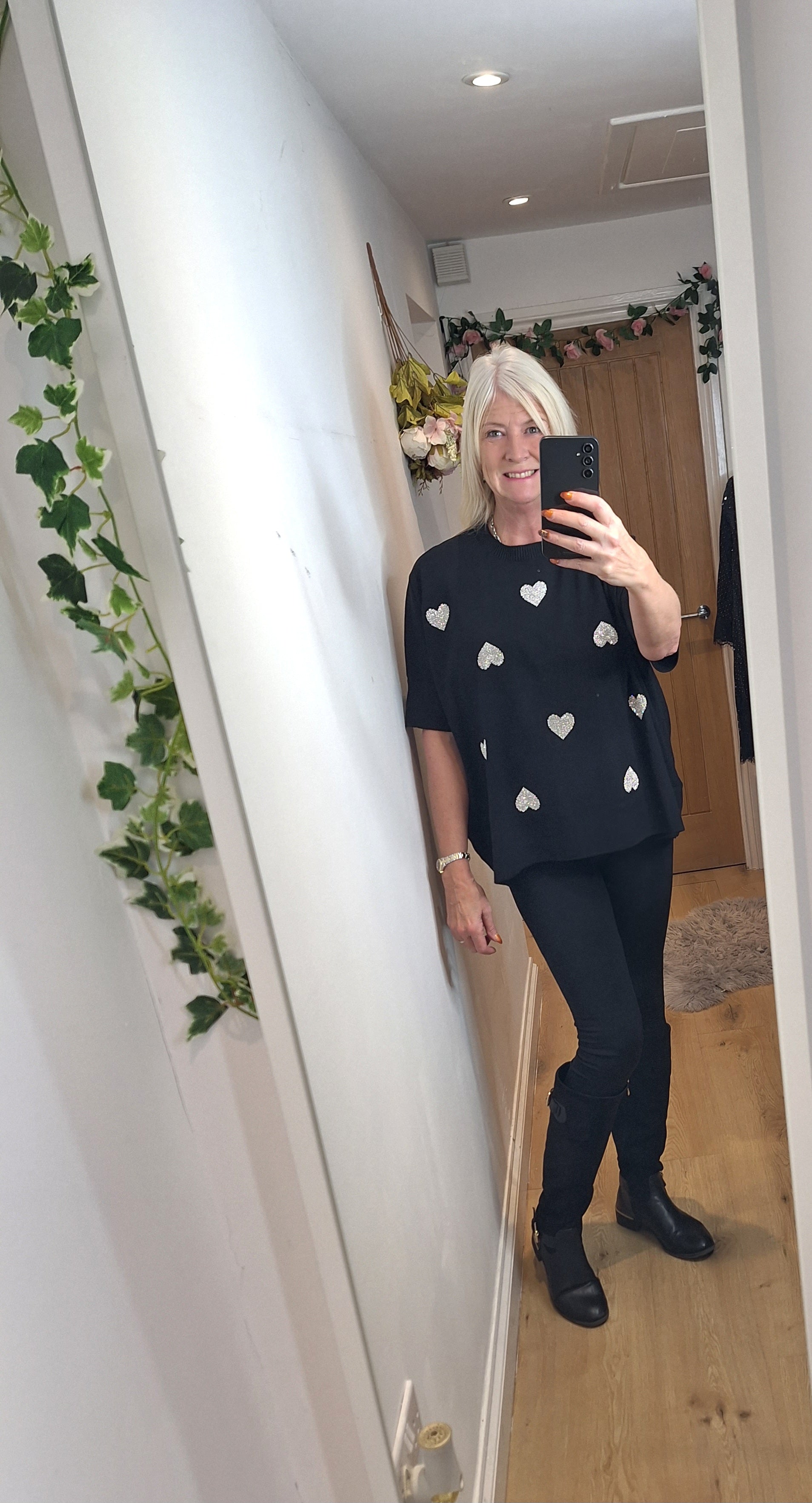 New Sequin Heart Soft Knit Special price