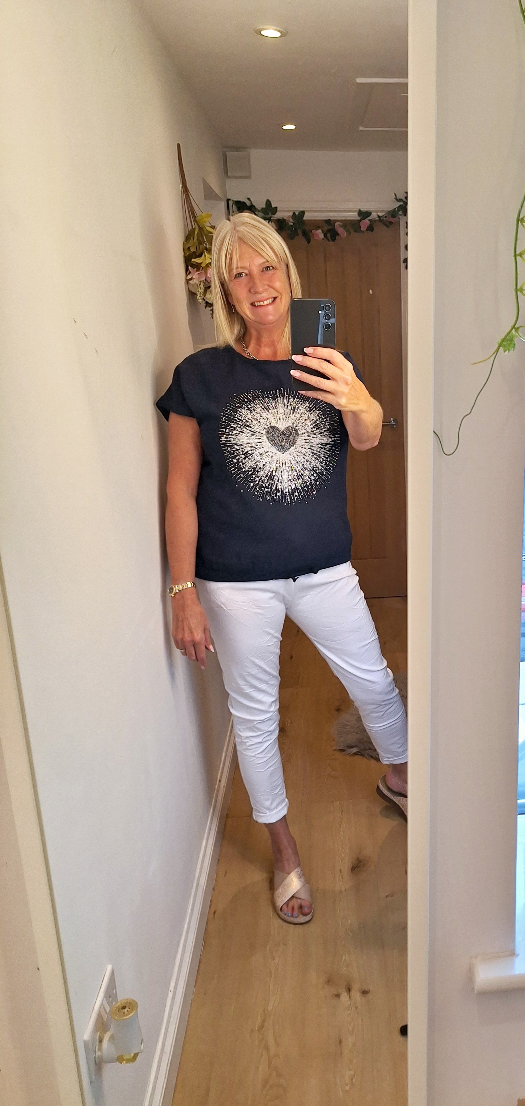 New Starburst Sparkle Top Pink or Navy