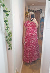 Stunning Pink Leopard Pleat Pocket Dress