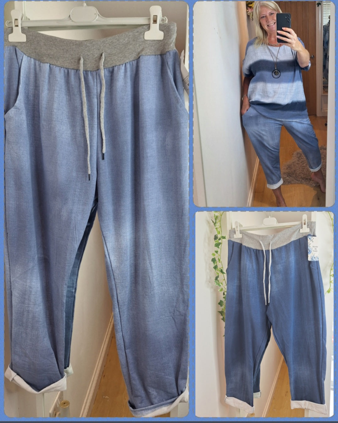 New Larger Dark or Light Denim Joggers