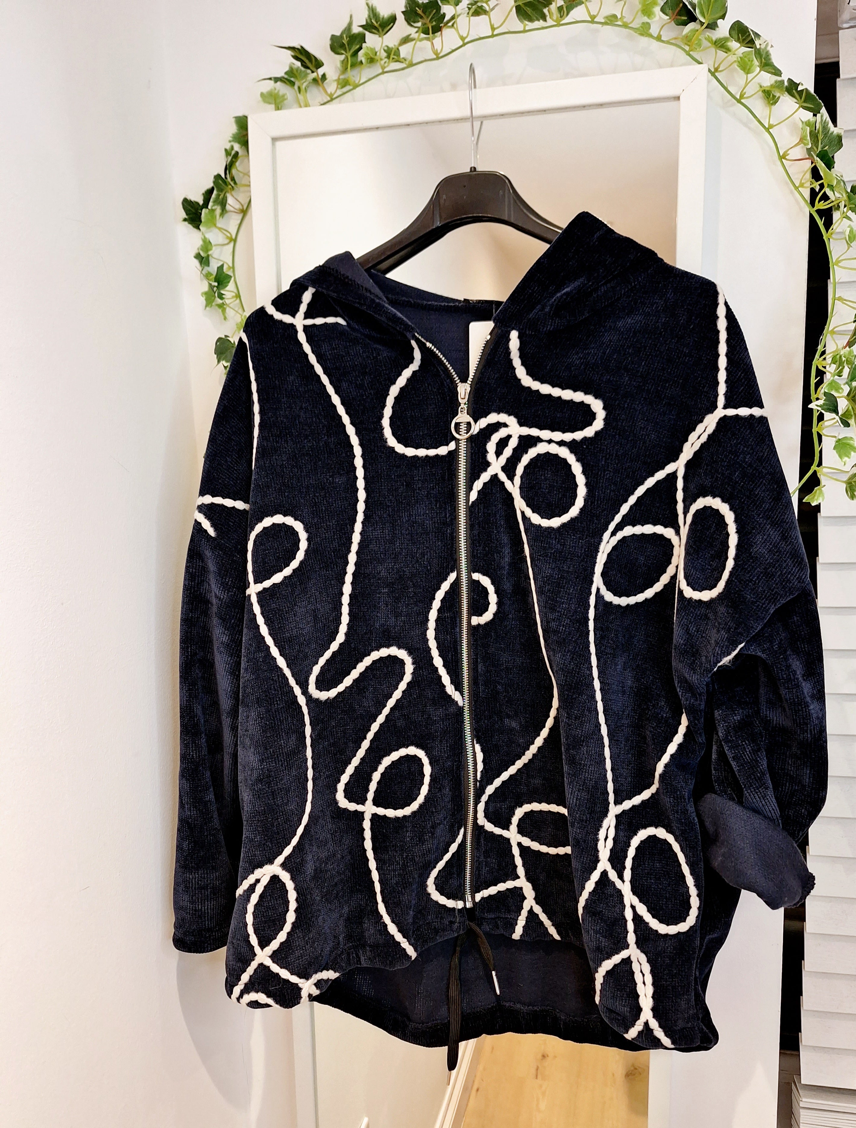 New Swirl Navy soft Cord jacket