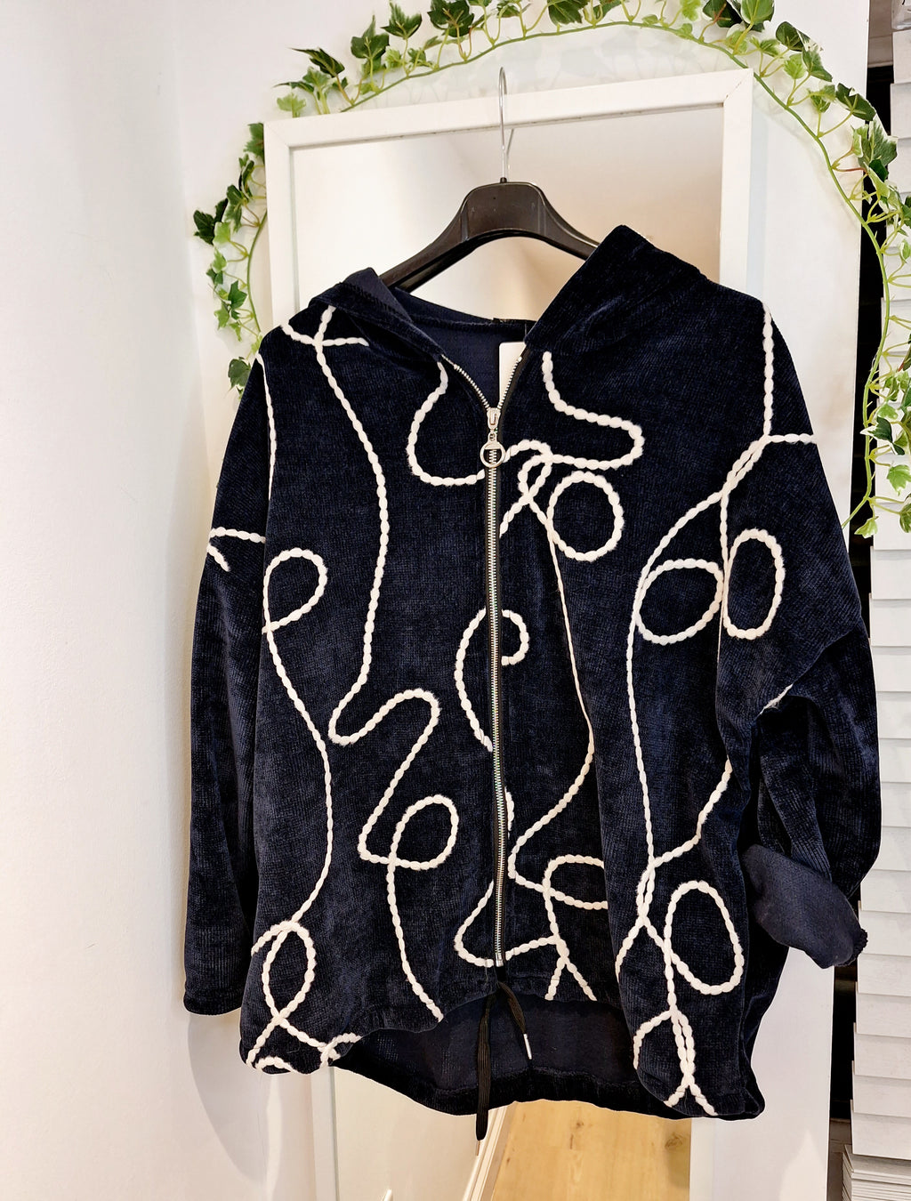 New Swirl Navy soft Cord jacket