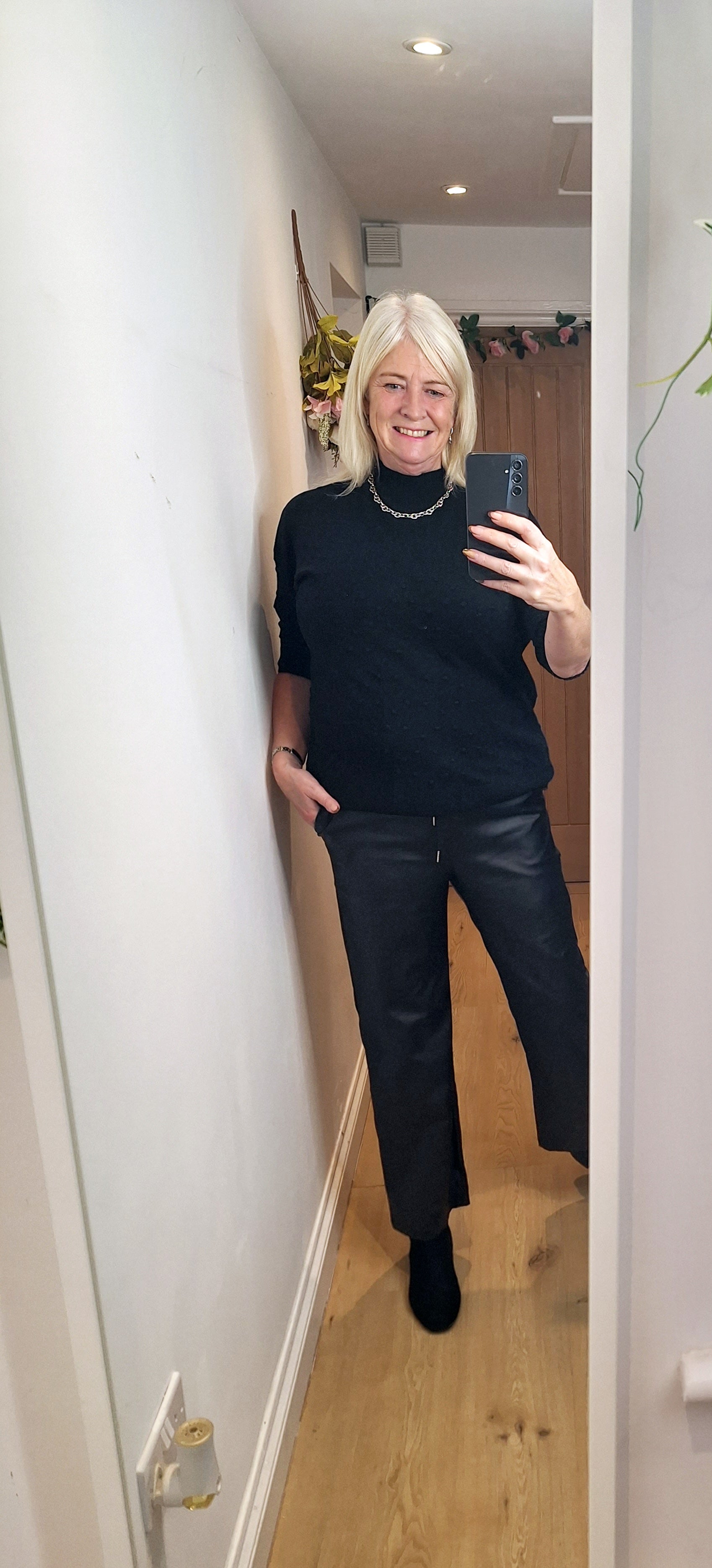 New Vegan Leather Look Trousers