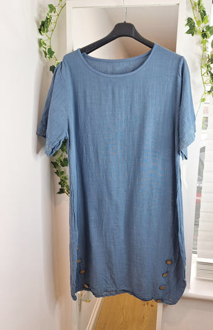New Cotton Button Dress special 5 colours BACK in stock