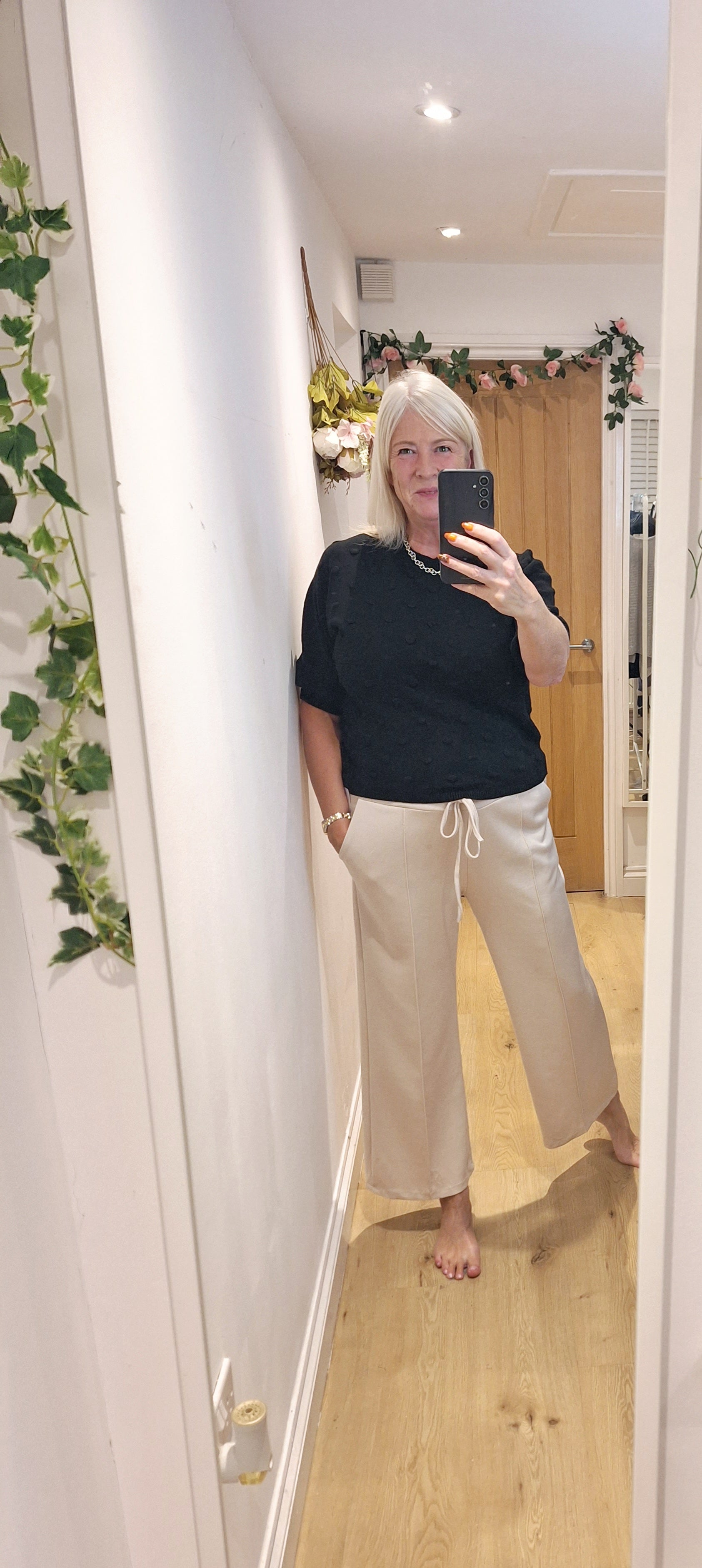 New Pocket Pleat Drawstring Trousers Chocolate, Black, Beige, Burgundy,  Navy