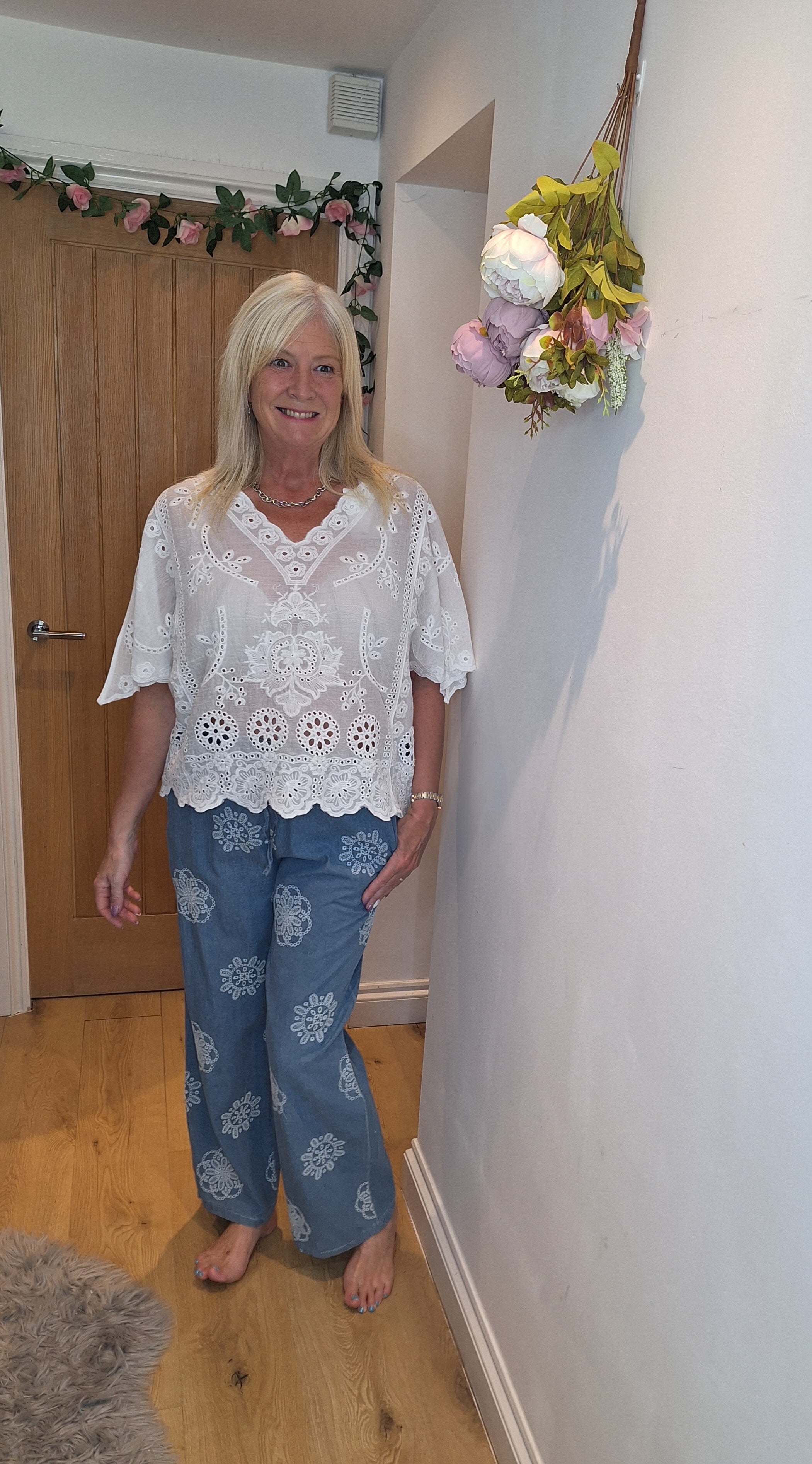New Cherry embroidered Blouse