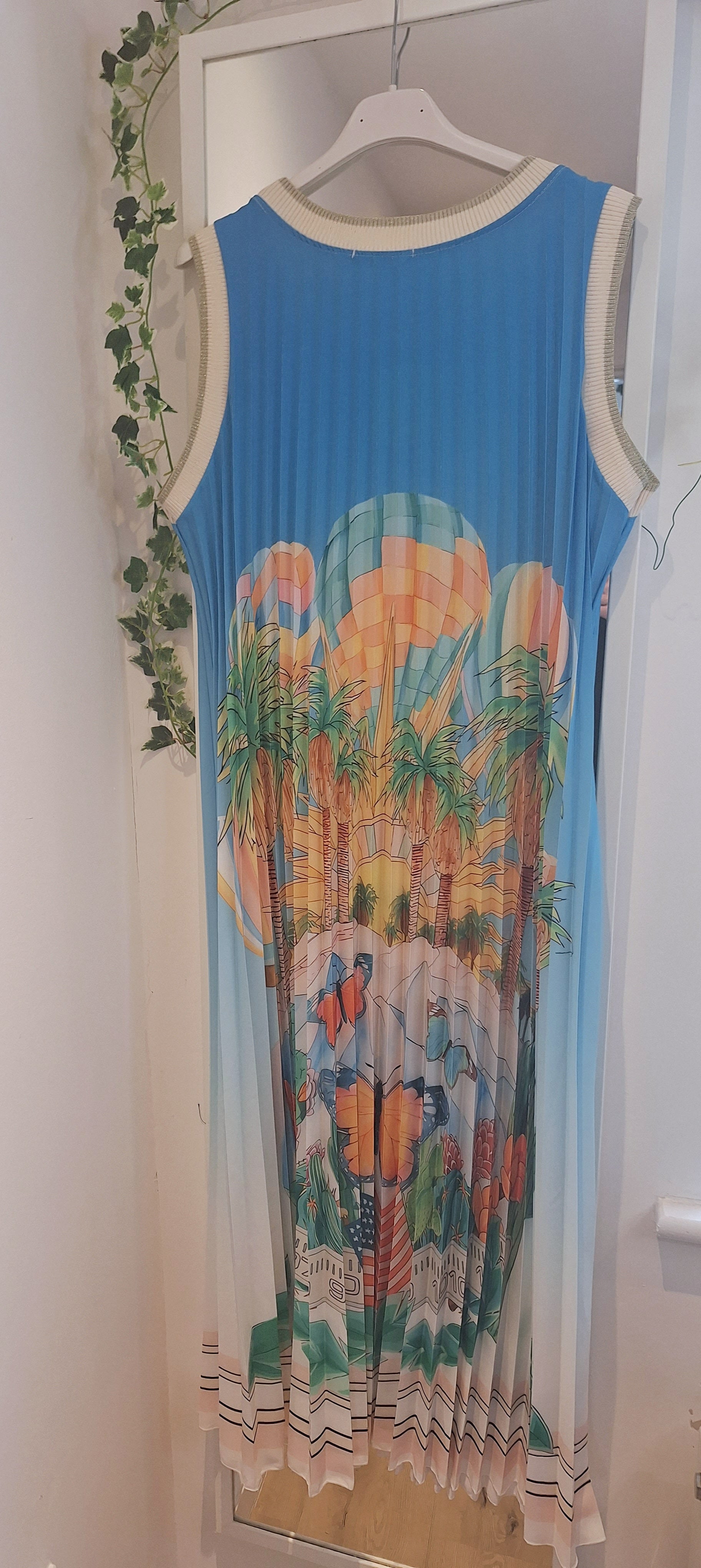 New Pleat Tropical Dress